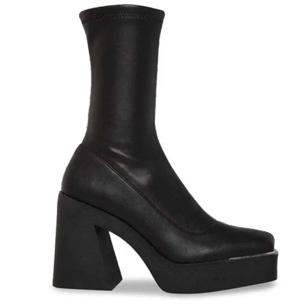Steve Madden BOSA Black Platform Sock Boot | Size 8 | Excellent Condition